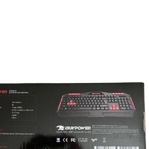 New sealed!! iBuyPower Ares E1 Gaming Keyboard Black & Red Spill Resistant